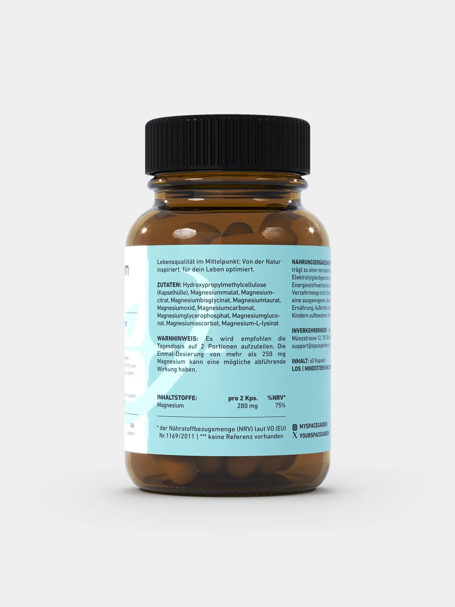 Spacegarden Magnesium 10X – vegan, glutenfrei, ohne Magnesiumstearat